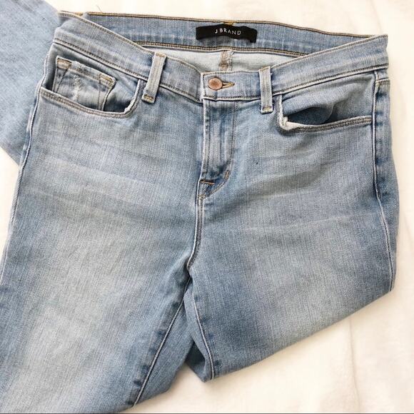 J Brand Capri blue denim jeans beach line size 28 ankle cropped skinny - Picture 3 of 10